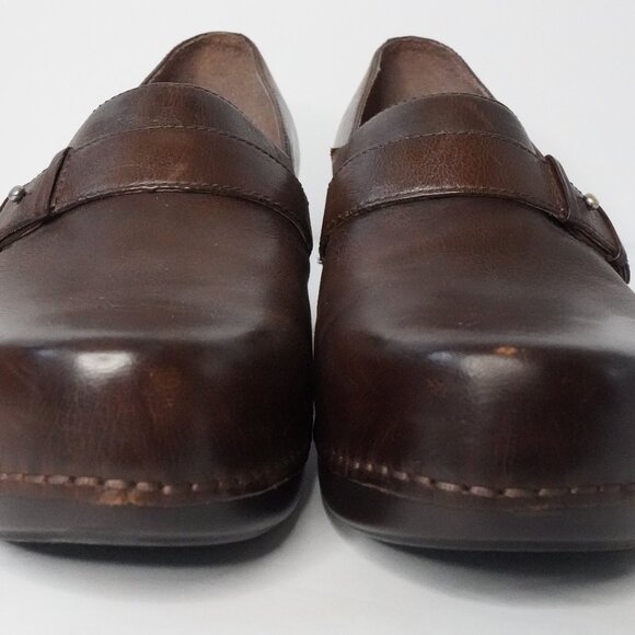 Dansko, Leather Tenley Clog Slip-on Shoes, Brown - Picture 3 of 9